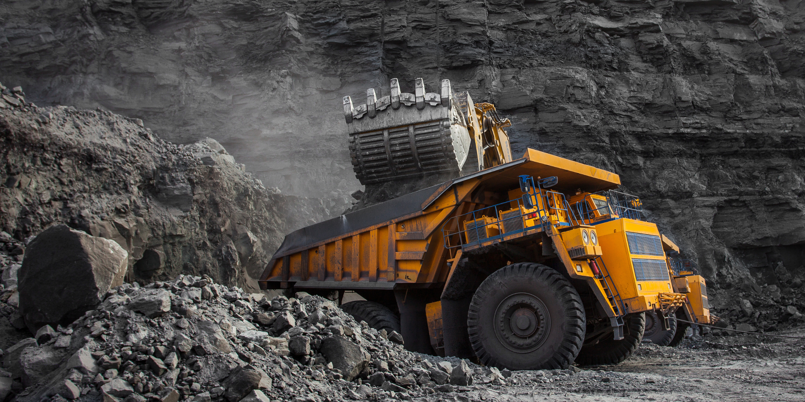 Mining Construction equipment at a mining site