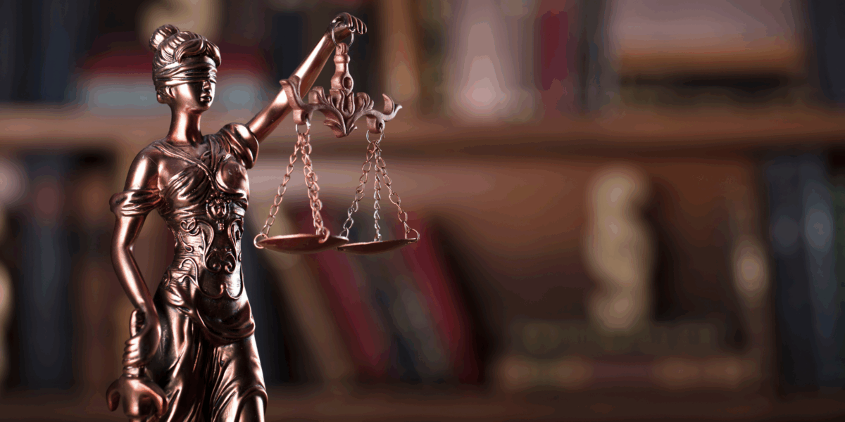 A lady justice statue.