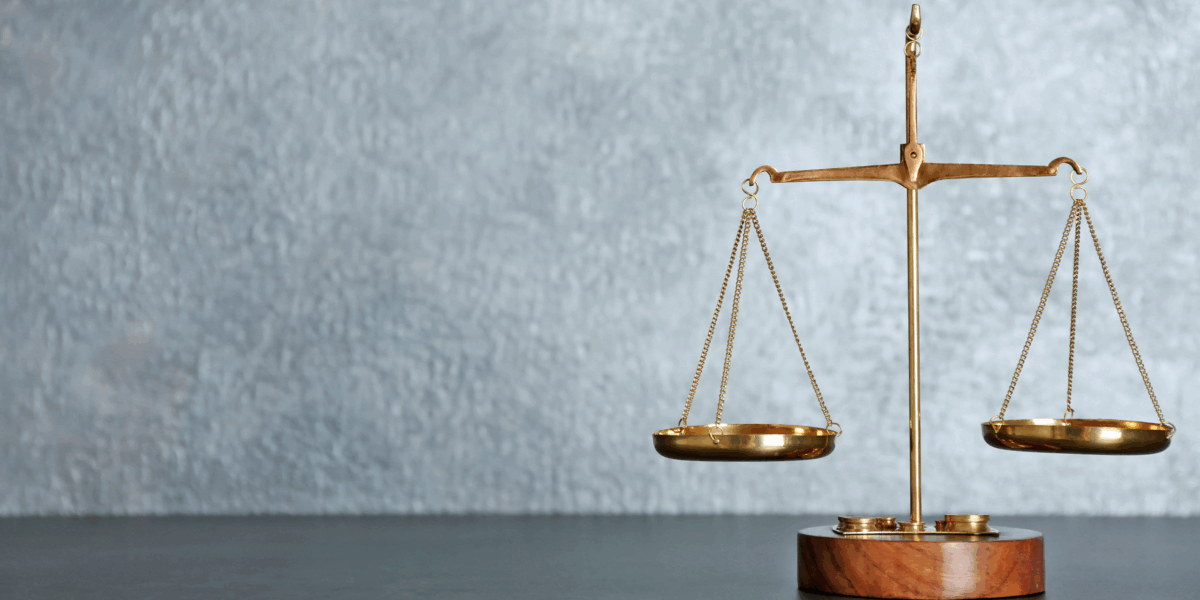 The scales of justice.
