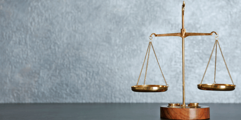The scales of justice.