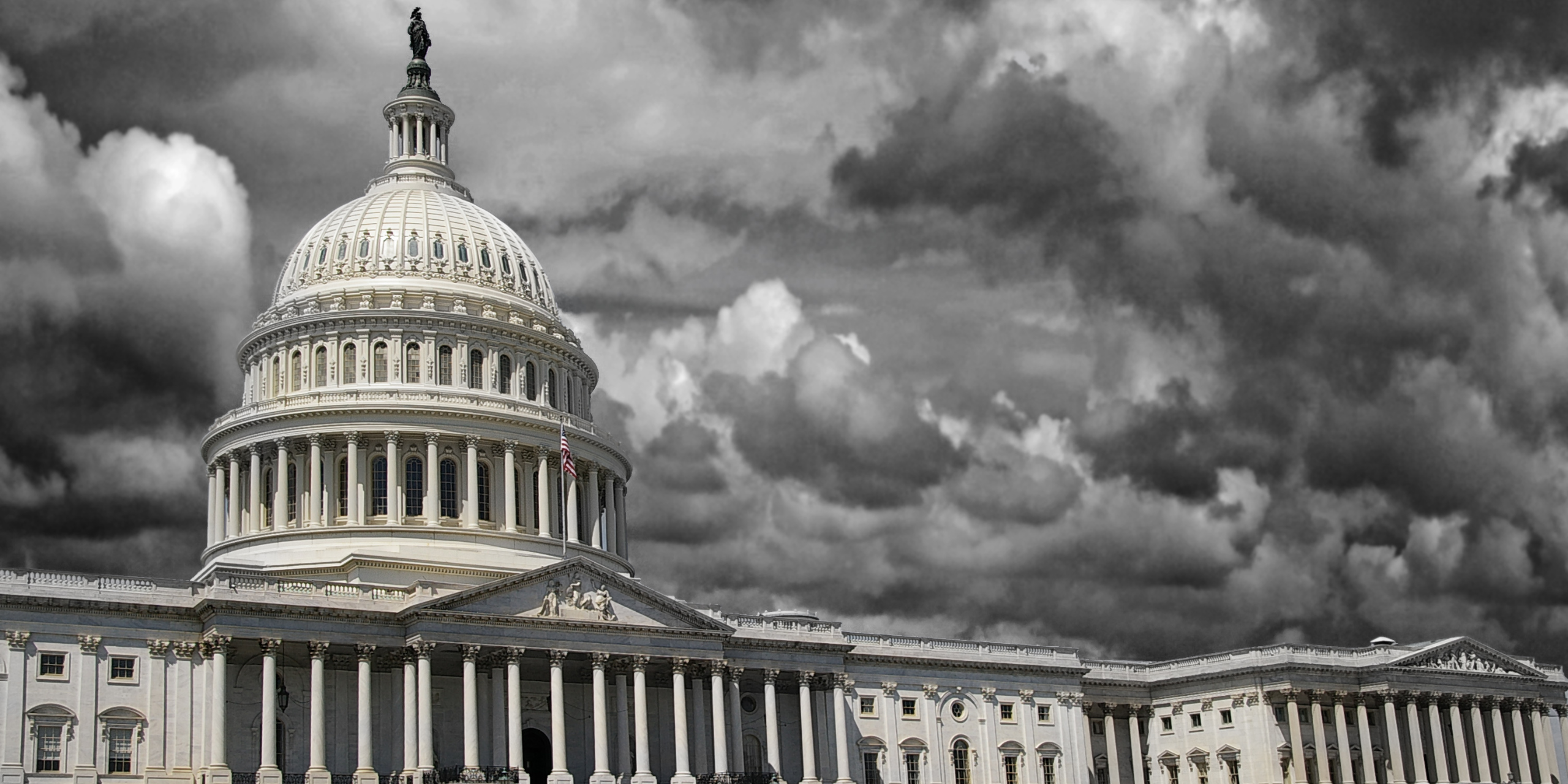 Storm clouds behind the U.S. Capitol
