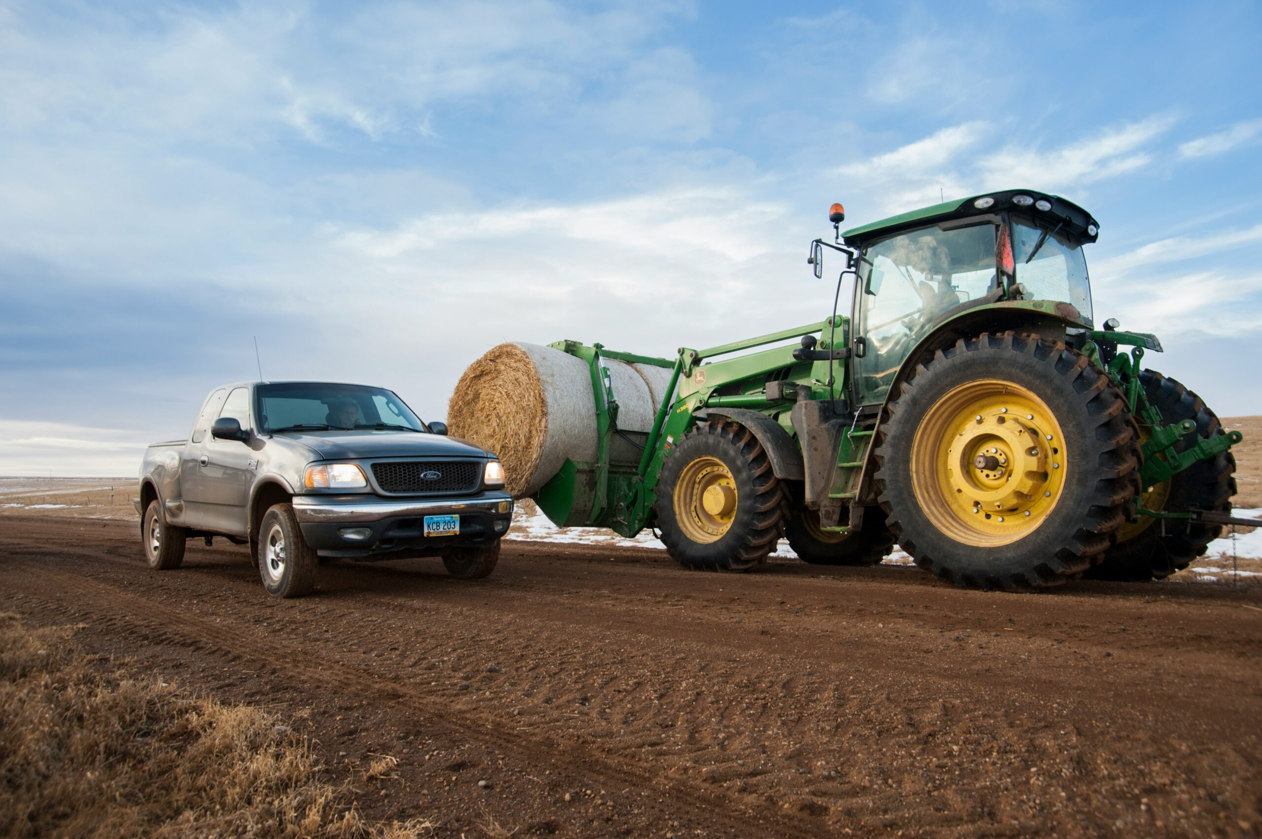 Tractor on farm land